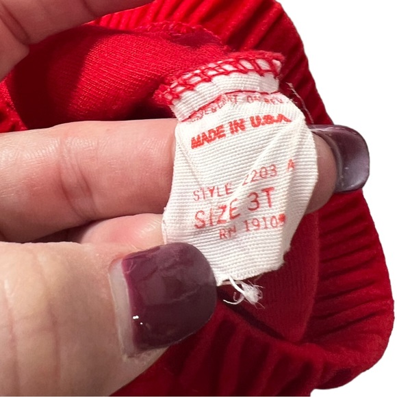 VTG 80's/90's NEW YORK KIDS White Top w/ Red Velour Pants Christmas Outfit 3T - Picture 6 of 9